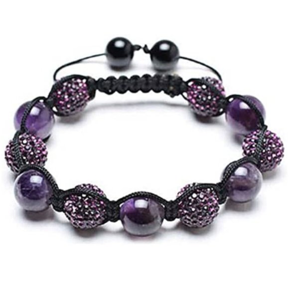 Cool Purple Black Crystal Ball Bracelet - Picture 1 of 7
